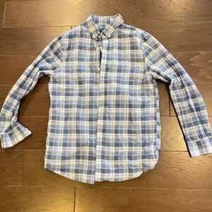 Vineyard Vines Light Blue and White Plaid Shirt